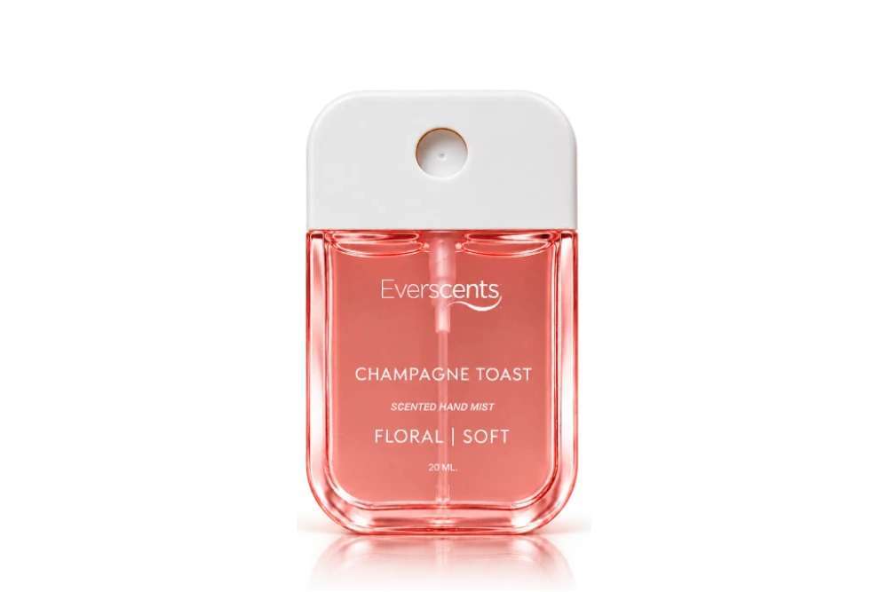 Everscents Champagne Toast bottle with reflection
